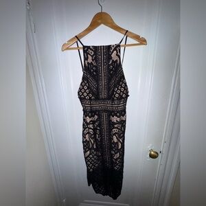 NWOT - KEEPSAKE Black & Tan Lace Midi Dress